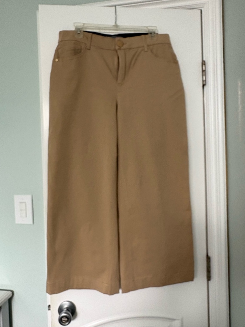 Wit & Wisdom Tan Cropped Wide Leg Pants, Size 10.